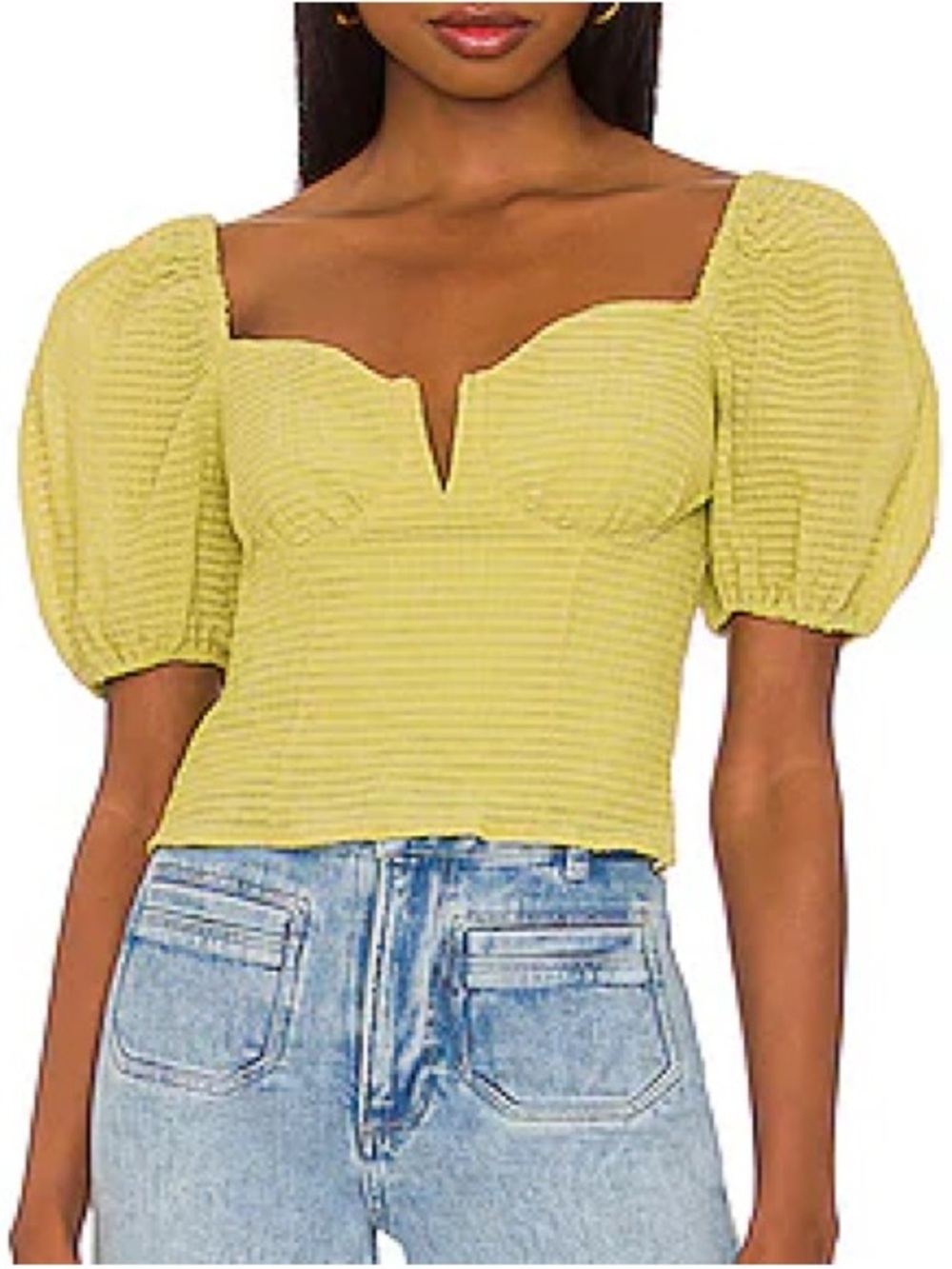 Puff Sleeve Top in Green | ASTR the Label Daydreamer Top